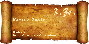 Kaczur Zsolt névjegykártya