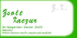 zsolt kaczur business card